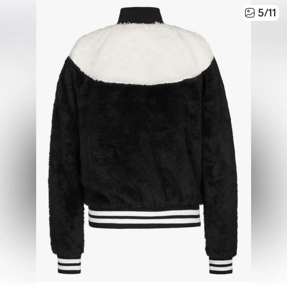 NIKE Sherpa Black & White Panda Full Zip Sportswear Jacket, Size XL